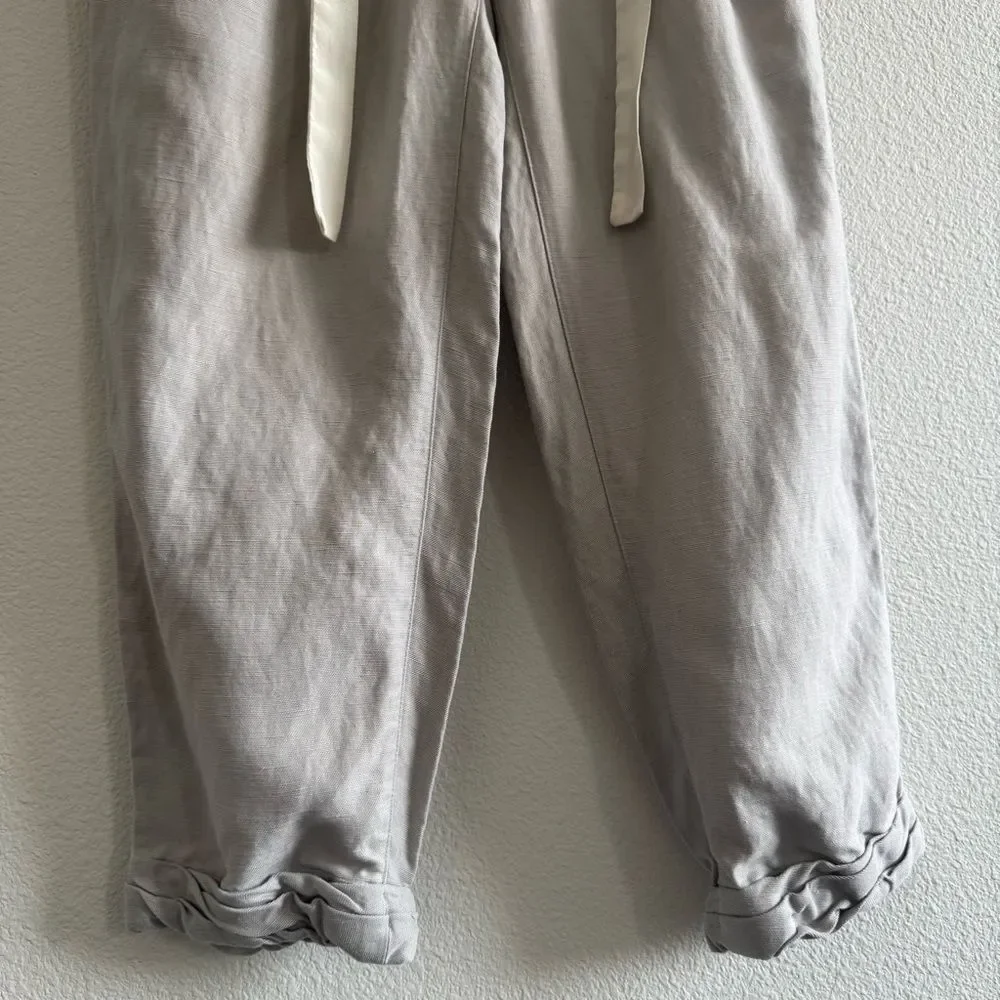 Aritzia Wilfred Allant Pant Grey Lyocell Linen Trousers Coastal Neutral Minimal